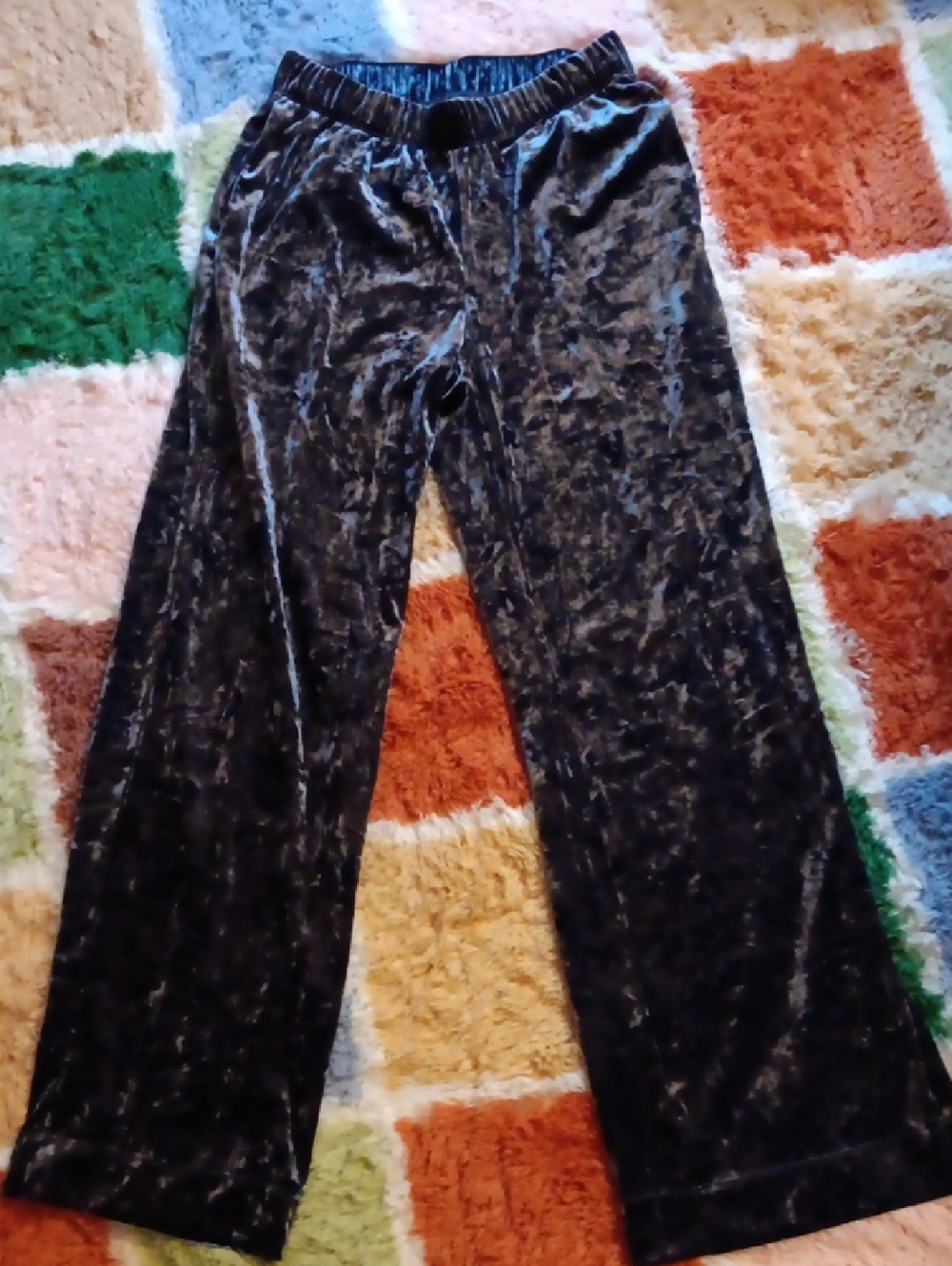 a new day, Navy Blue Crushed Velvet Pajama Pants NWOTs